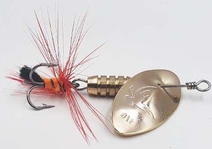 DAMIKI BAIT - GOLD WING - SET 4 CUCCHIAINI ROTANTI CON PALETTA PER PESCE PERSICO - 3,5 GR - GOLD