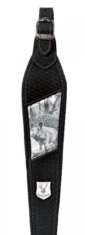 RISERVA - TRACOLLA IN PELLE EFFETTO CARBONIO - CINGHIALE