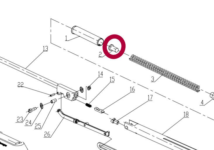 STOEGER X10 - X20 - F40 - CAL.4.5 - RICAMBIO GUIDA-MOLLA ANTERIORE