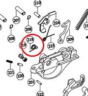 HATSAN RICAMBIO MOLLA GRILLETTO PER FUCILI A POMPA N. ESPLOSO 218