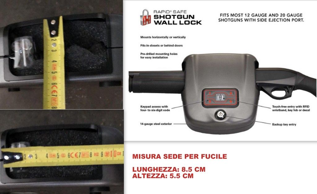 HORNADY - CASSETTA DA PARETE PER FUCILE AD APERTURA ISTANTANEA CON ACCESSORI DI SICUREZZA