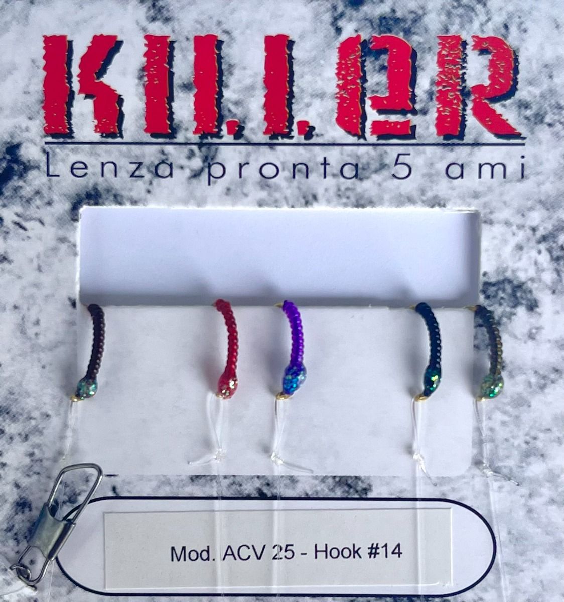 MONTATURE COREGONI A 5 AMI - VERDE-ROSSO-VIOLA-ARANCIO-MARRONE AMO:14  