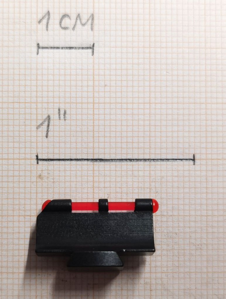 LPA MIRINO CON INSERTO IN FIBRA OTTICA ROSSA / 12mm