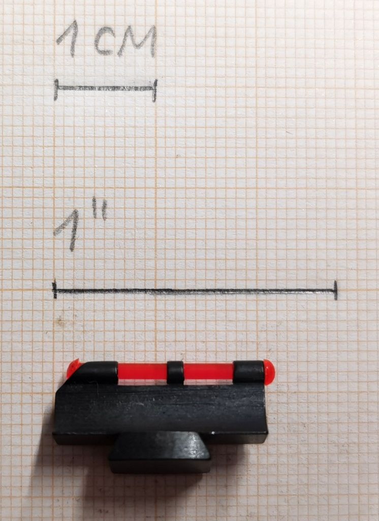 LPA MIRINO CON INSERTO IN FIBRA OTTICA ROSSA / 10mm