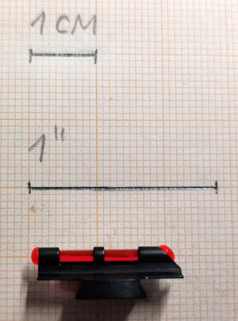 LPA MIRINO CON INSERTO IN FIBRA OTTICA ROSSA / 7mm