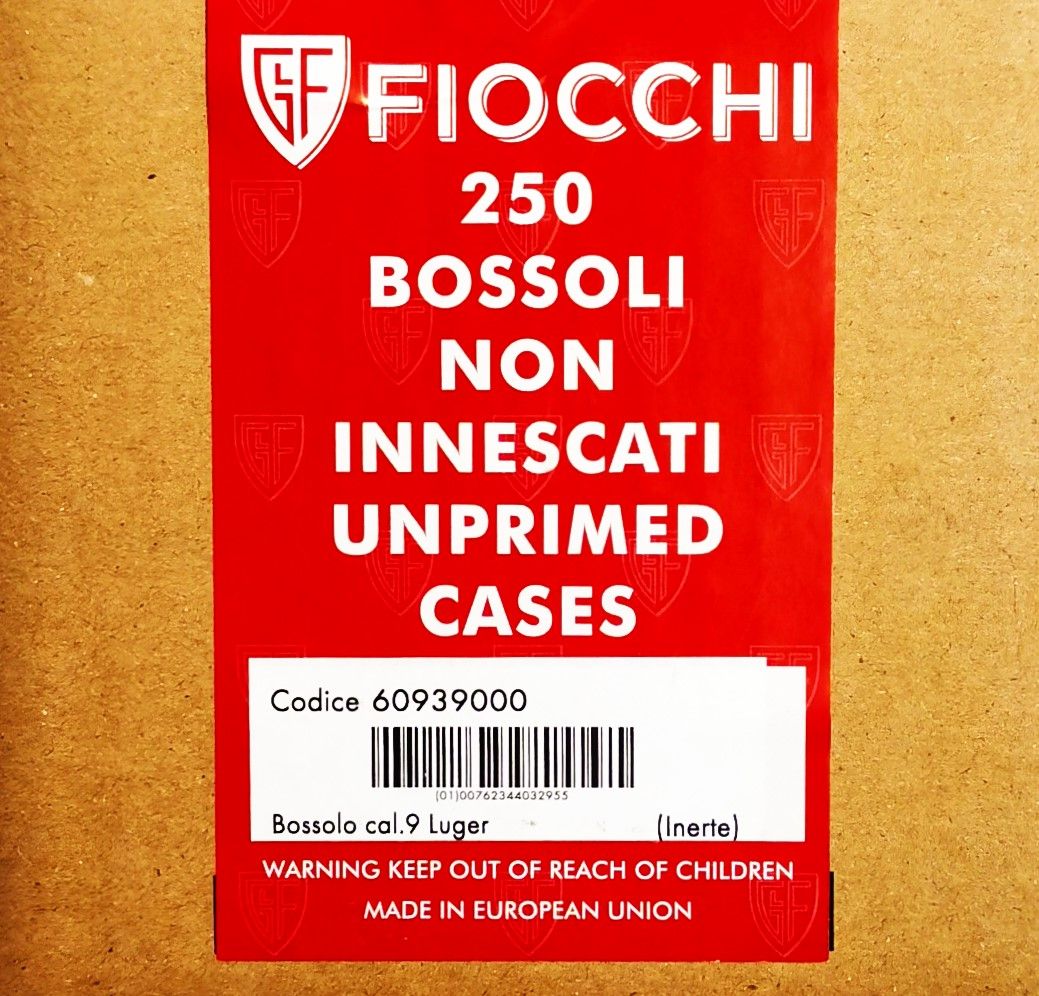 FIOCCHI BOSSOLI NON INNESCATI CAL.9 LUGER-250 PZ