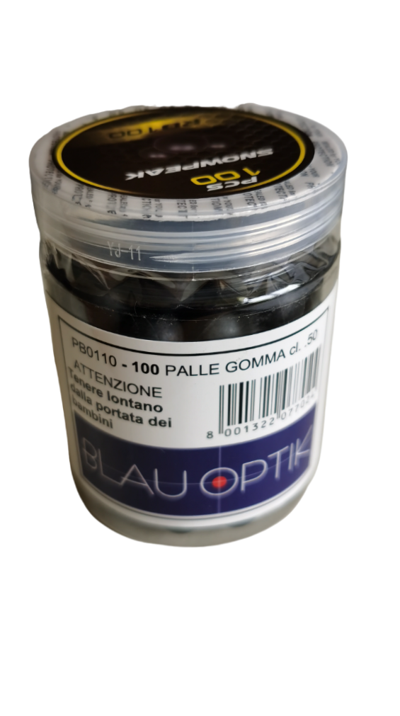  BLAUOPTIK 100 PALLE GOMMA CALIBRO.50-PZ100-1.24 gr