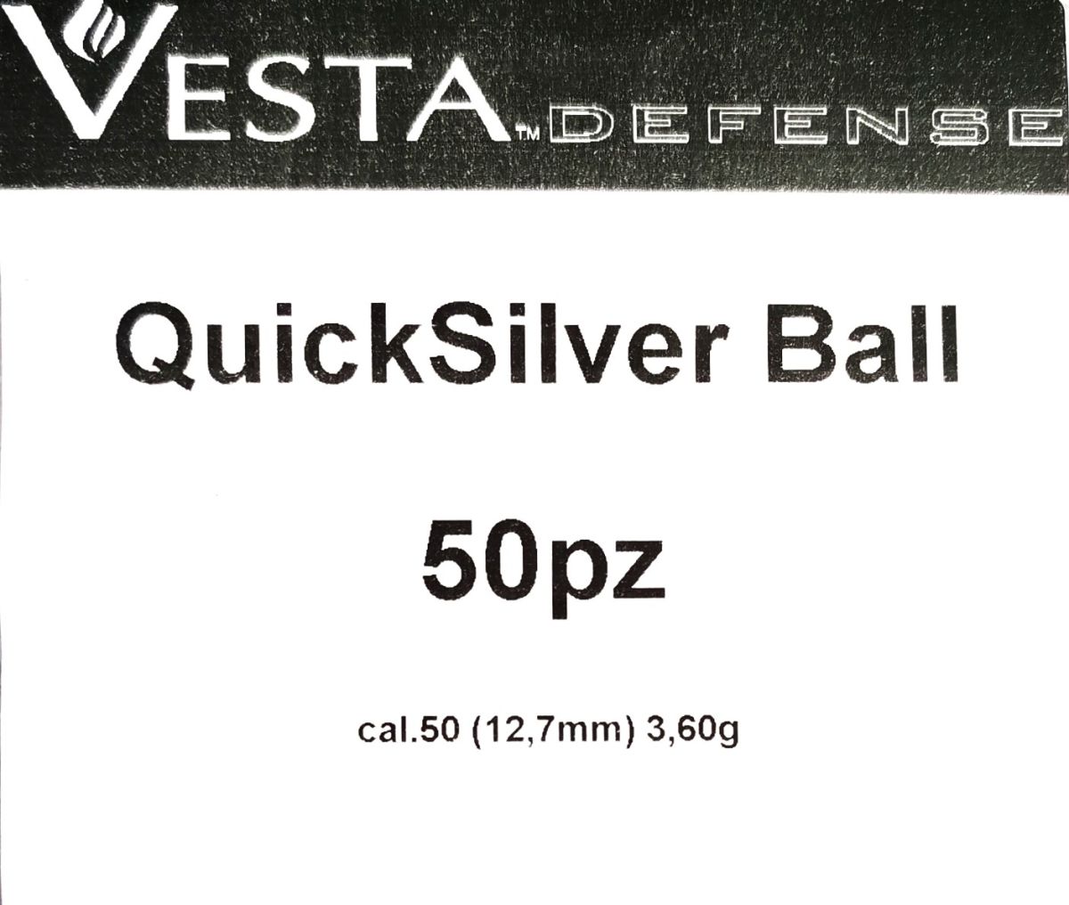 SFERA ARGENTO 50PZ CAL.50-VESTA DEFENSE 3.60G