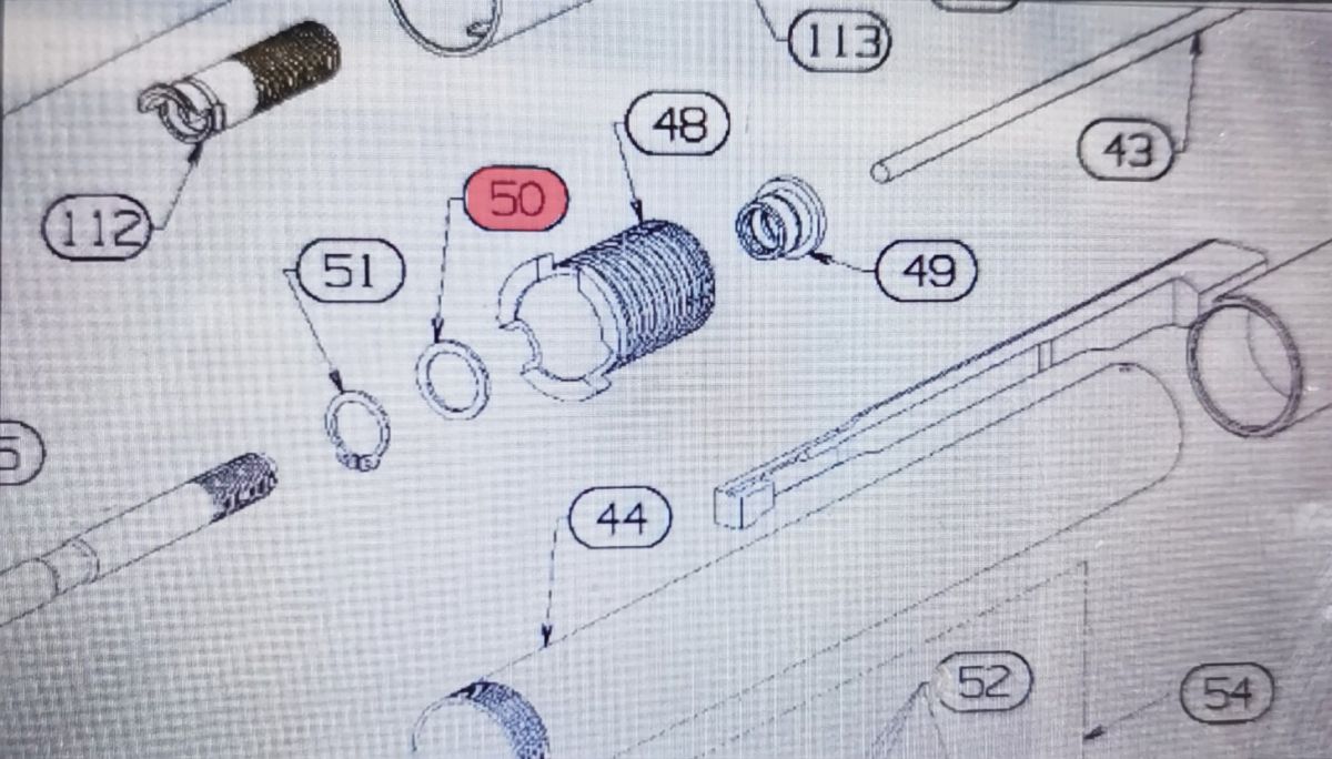 BERETTA - RICAMBIO ANELLO BUSSOLA PISTONE PER SERIE AL391 CAL. 12 E 20
