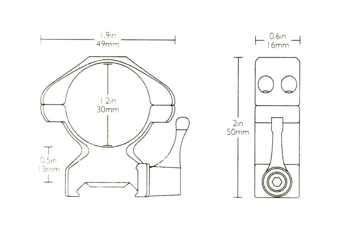 HAWKE ATTACCHI PRECISION 30 MM ALTO+LEVA-WEAVER