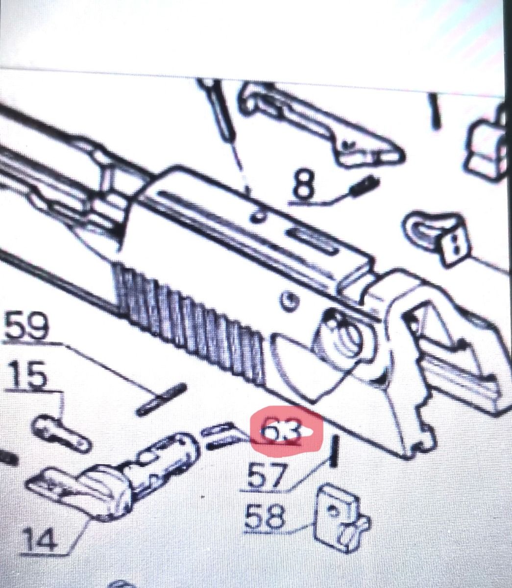 BERETTA RICAMBIO PISTOLA SPINA LEVA SICURA PER SERIE 92 / 96 / 98
