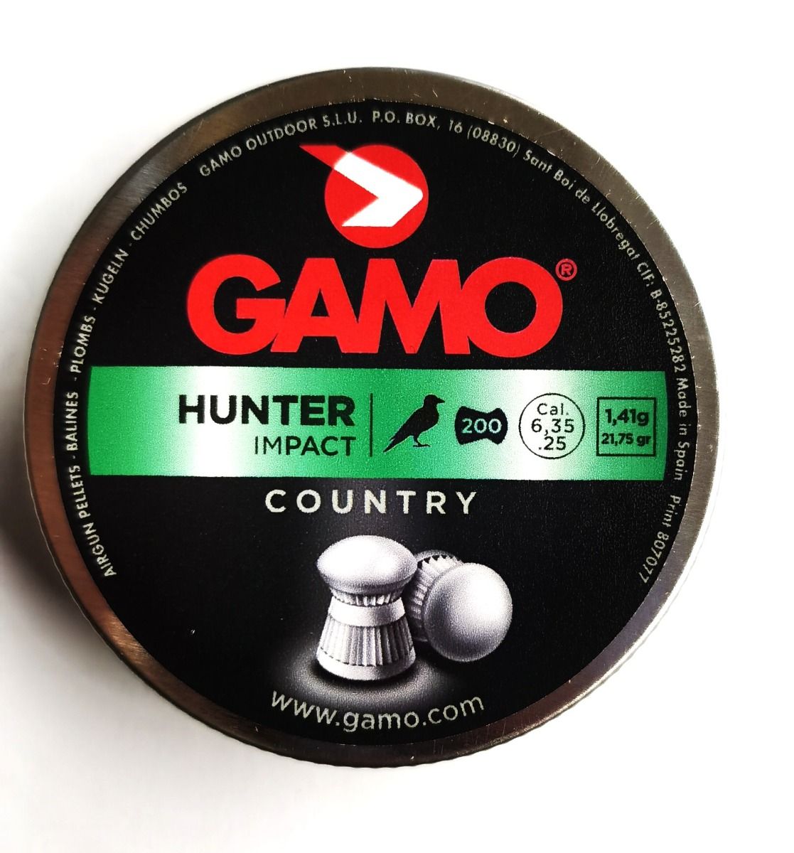 GAMO Hunter pellets  .25 - CAL. 6.35 SC. 200- 1.41G