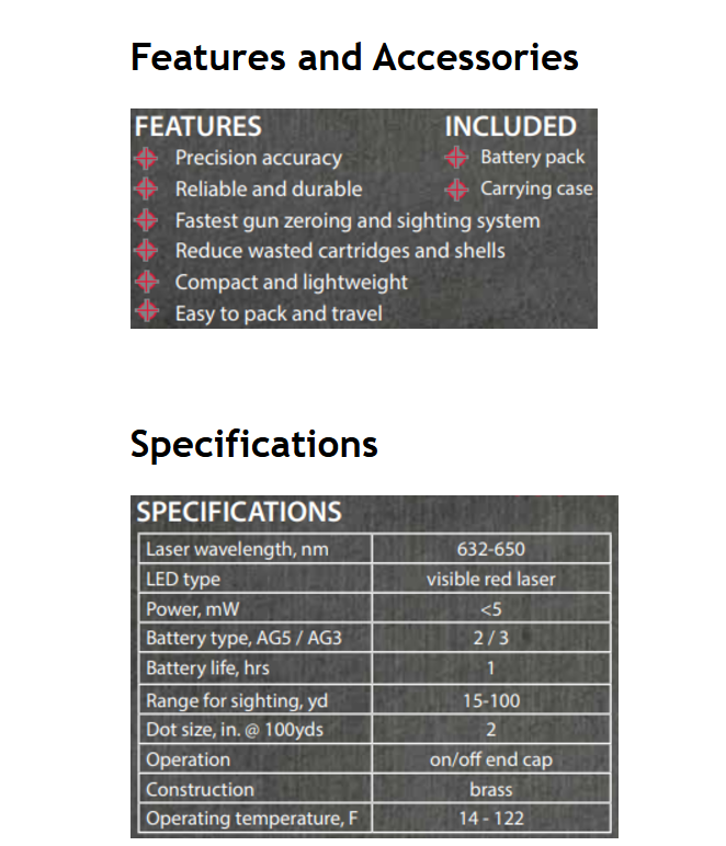 SIGHTMARK LASER BORESIGHT - COLLIMATORE PER CALIBRO 12