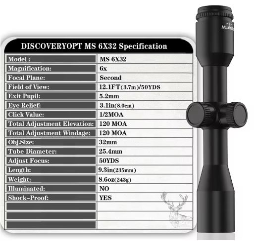 CANNOCCHIALE DISCOVERYOPTIC MS 6X32 TUBO 1
