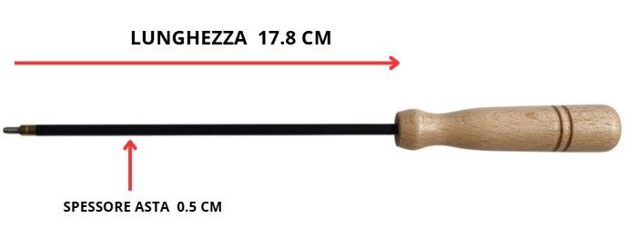ASTA DI PULIZIA-BACCHETTA IN ACCIAIO RIVESTITA IN PUC IN PEZZO UNICO IN LEGNO