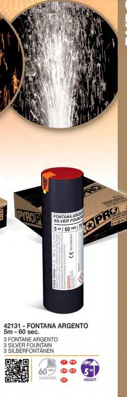 FONTANA ARGENTO 5M- DURATA 1 MIN. (1PZ)