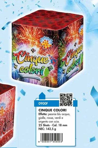 CINQUE COLORI - SPETTACOLO - 25 COLPI - DURATA 30 SEC.
