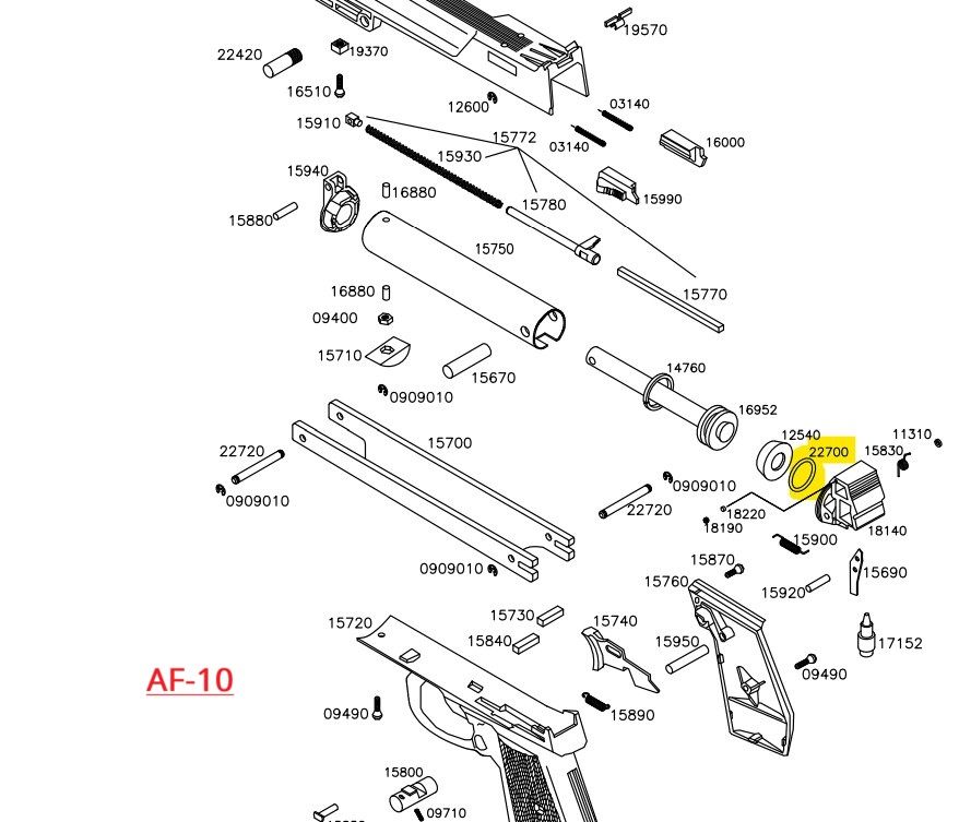 GUARNIZIONE ORING PER AF 10 E PR45-CODICE ESPLOSO 22700