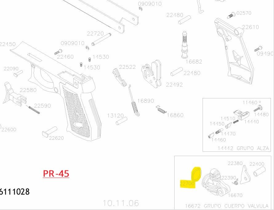 GUARNIZIONE ORING PER AF 10 E PR45-CODICE ESPLOSO 22700