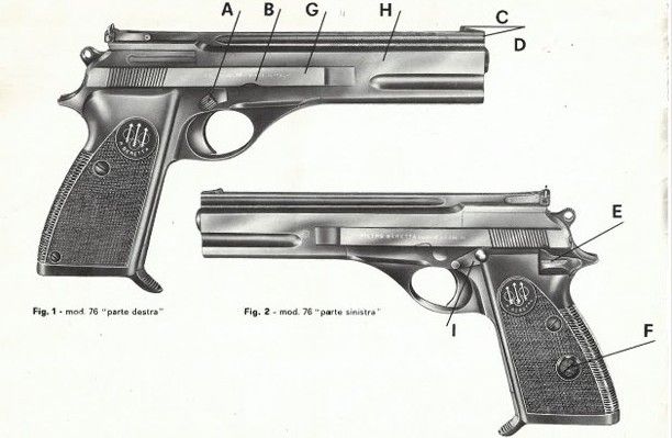 PISTOLA SEMIAUTOMATICA BERETTA MODELLO 76 CALIBRO 22 LR USATA