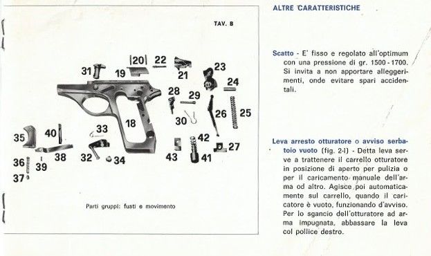 PISTOLA SEMIAUTOMATICA BERETTA MODELLO 76 CALIBRO 22 LR USATA