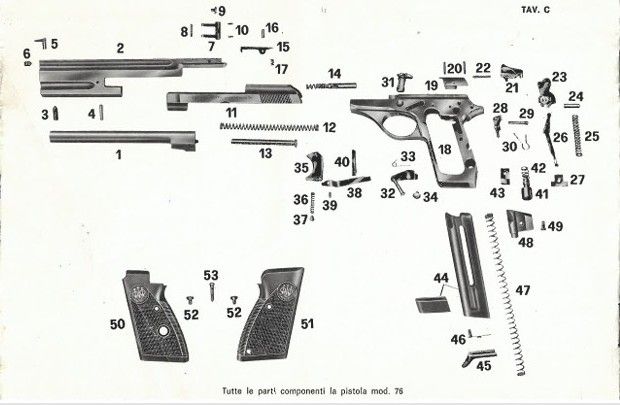 PISTOLA SEMIAUTOMATICA BERETTA MODELLO 76 CALIBRO 22 LR USATA
