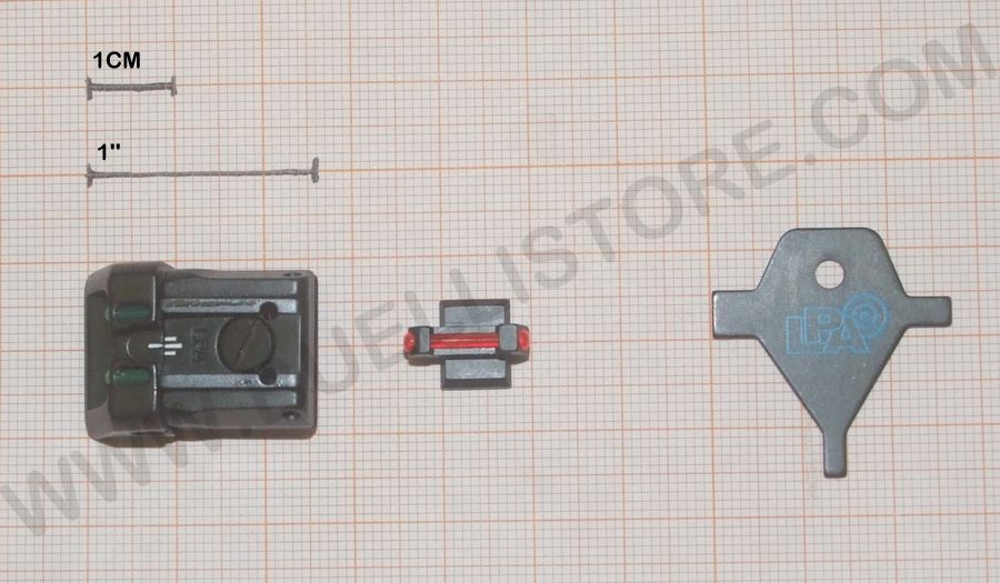 LPA TACCA DI MIRA E MIRINO IN FIBRA OTTICA CON REGOLAZIONI PER KIMBER 1911