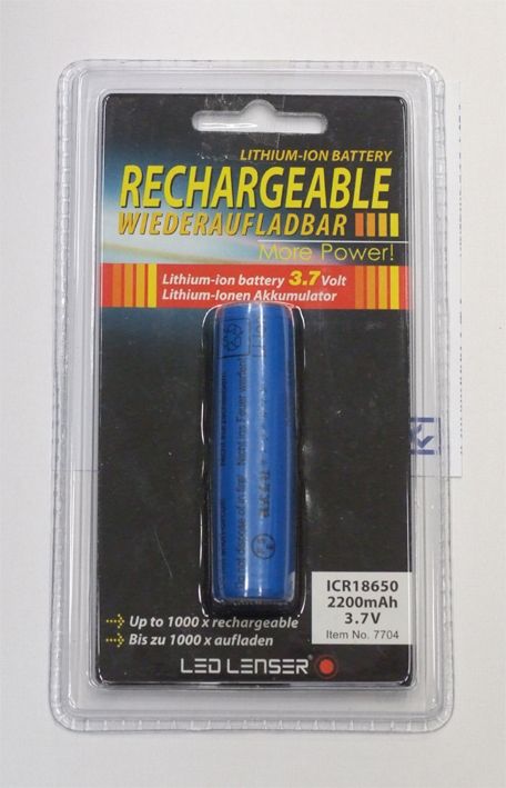 LED LENSER PILE RICARICABILI 3.7V 2200MAH - ORIGINALI