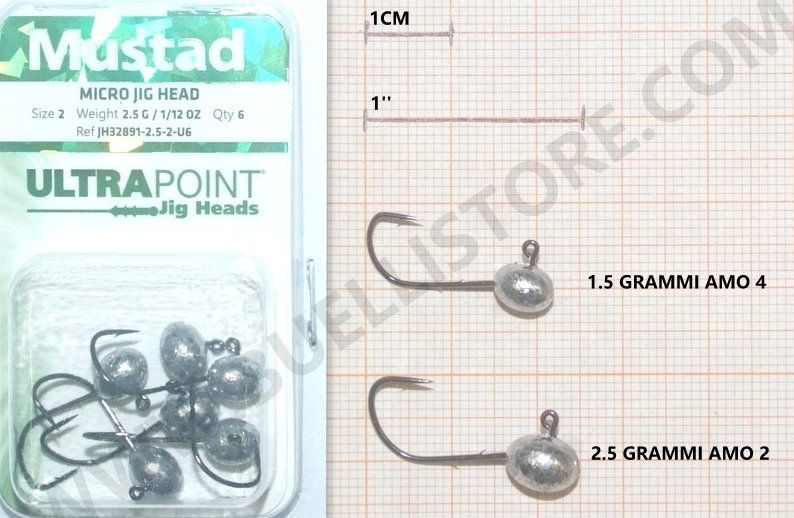 MUSTAD MICRO JIG HEAD - DISPONIBILE IN VARIE MISURE