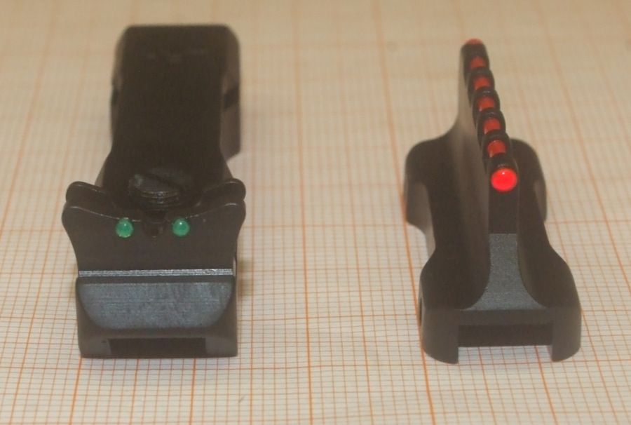 LPA MIRINO E TACCA DI MIRA IN FIBRA OTTICA PER CANNE CON BINDELLA DA 6 - 7 - 8 mm 