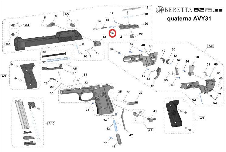 MOLLA ESTRATTORE - n° ESPLOSO 16