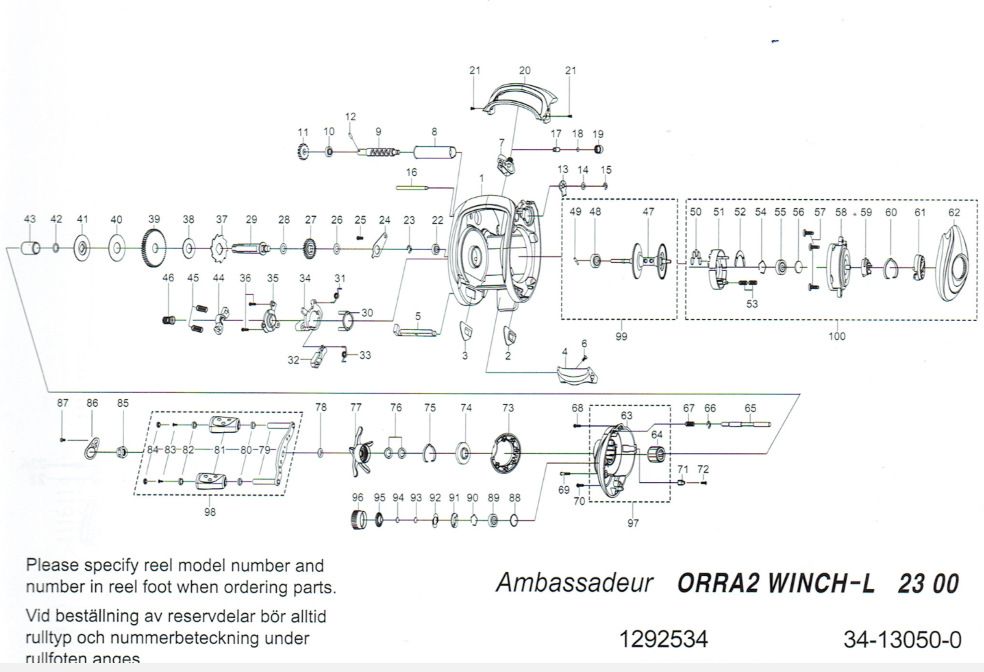 ESPLOSO PARTI DI RICAMBIO ORRA WINCH L 
