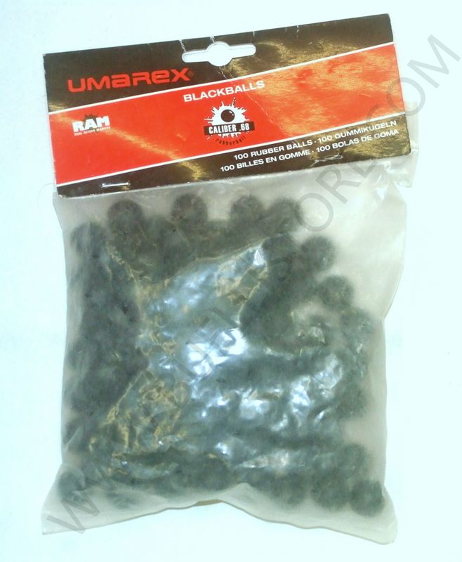 UMAREX BLACKBALLS - SFERE IN GOMMA CAL.68 - PESO 3.7 G - 100 PZ
