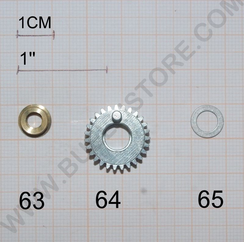 ABU GARCIA RICAMBI ORRA 2 S30 INGRANAGGIO BOCCOLA E RONDELLA N. ESPLOSO: 63 - 64 - 65 