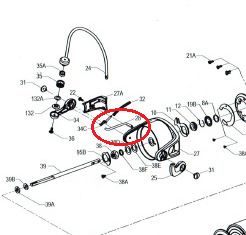 ESPLOSO N°28 - 1277267 - BAIL TRIP LEVER - LEVA SGANCIO ARCHETTO - PENN SSV9500 / SSV10500