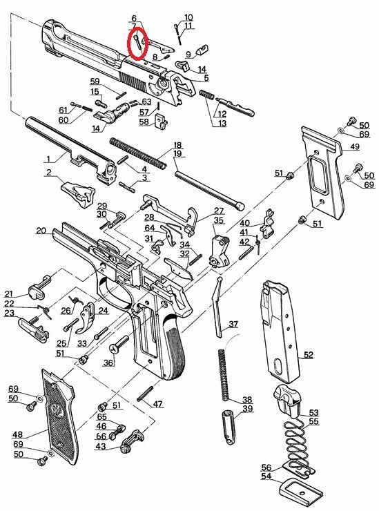 RICAMBIO BERETTA PERNO ESTRATTORE PER PISTOLE 92 / 96 / 98