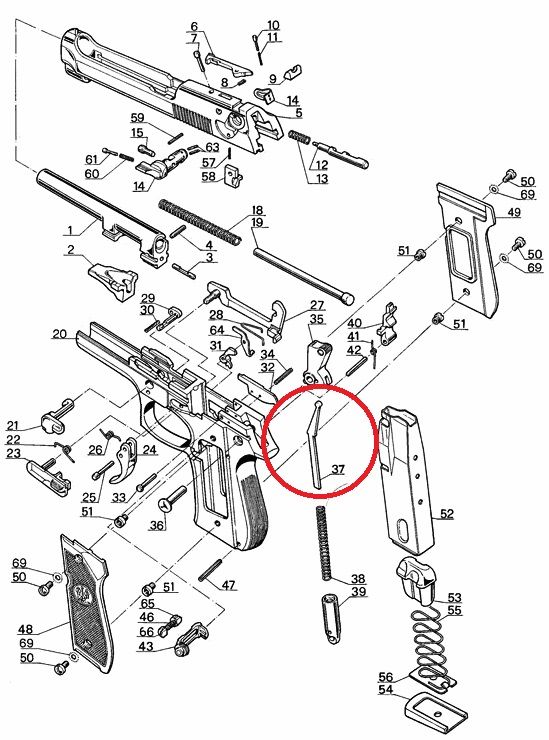 RICAMBIO BERETTA PORTAMOLLA CANE PER SERIE 92 / 96 / 98