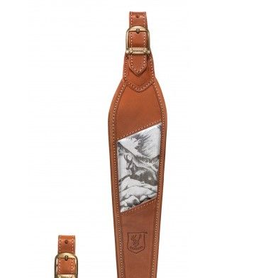 Tracolla per carabina in pelle con camoscio RISERVA