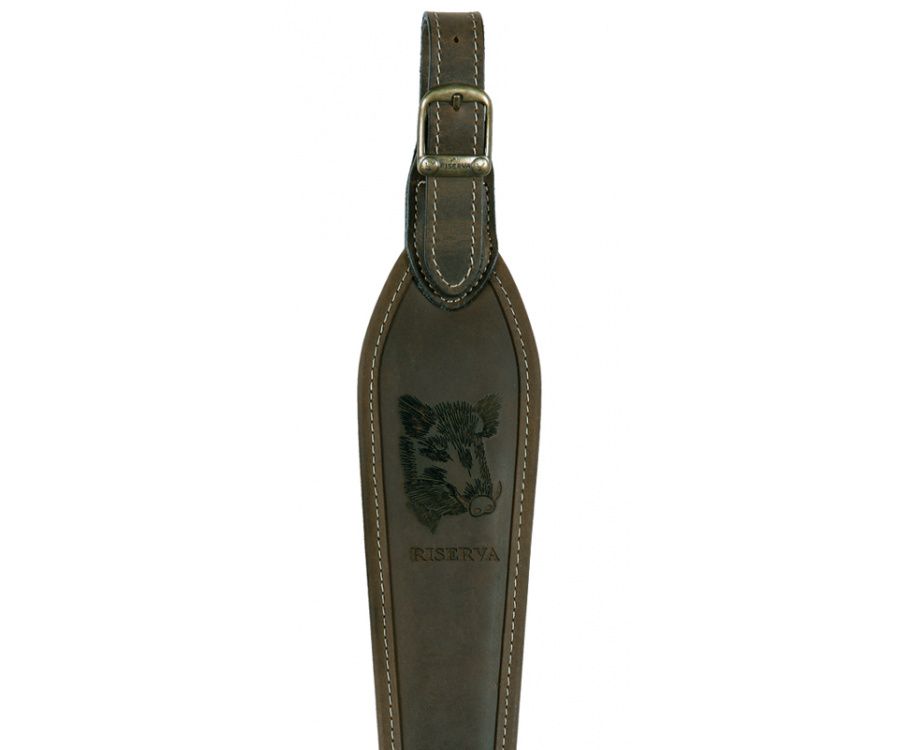 RISERVA TRACOLLA IN PELLE CON INCISIONE AL LASER CINGHIALE 