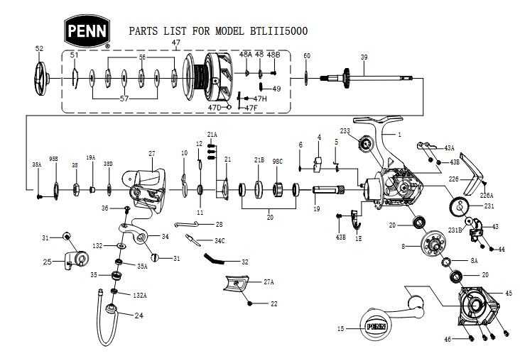 RICAMBI PENN BATTLEIII 5000 BTLIII5000