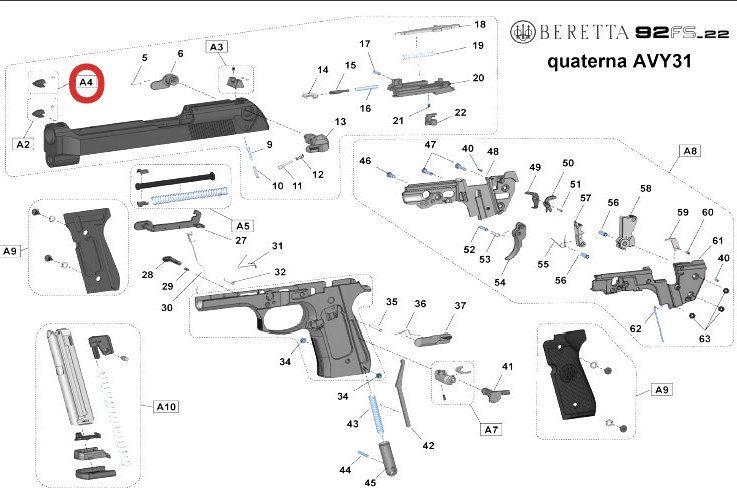 ASSE MIRINO H1- n° ESPLOSO A4