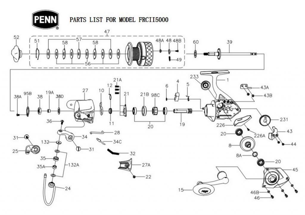 ricambi penn fierce II 5000