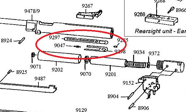 WEIHRAUCH RICAMBIO LEVA ARMAMENTO SICURA COMPLETA HW77 - HW77K - HW977 