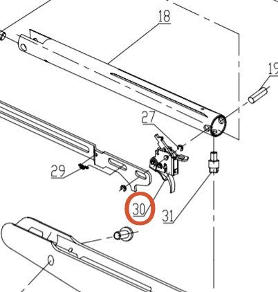ASSIEME SCATTO PER CARABINE STOEGER X10 - X20 - F40 - CAL.4.5 - n° ESPLOSO 30 