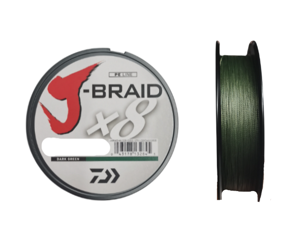 J BRAID X8 DARK GREEN 0.18MM - 150 MT