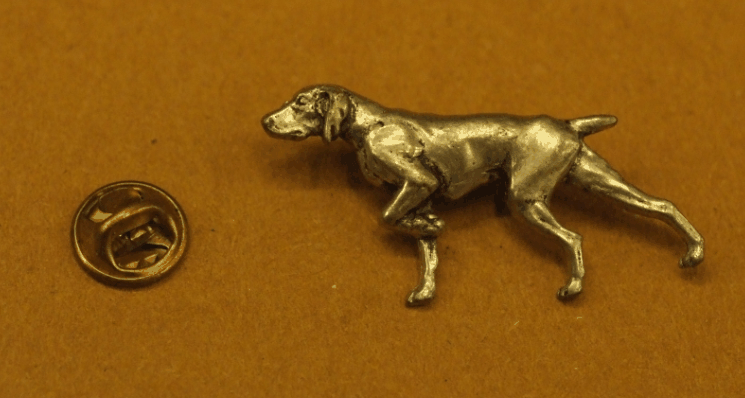 SPILLA CACCIA CANE IN FERMA COLORE ARGENTO