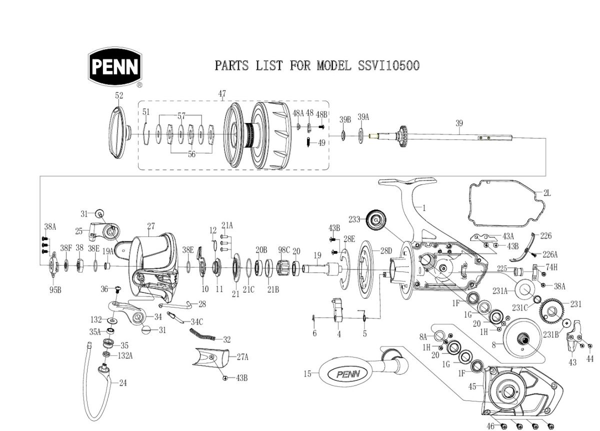 PENN RICAMBI PER MULINELLI SPINFISHER SSVI 10500