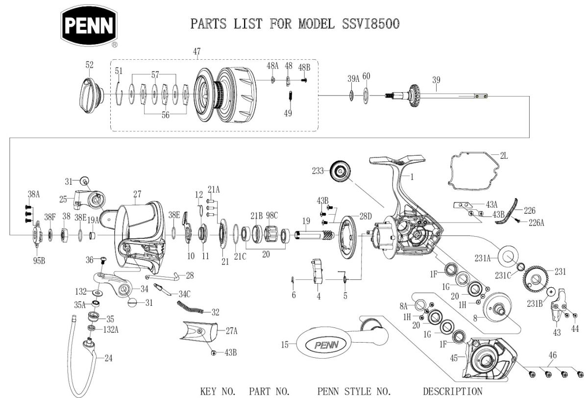 PENN RICAMBI MULINELLI SPINFISHER SSVI 8500