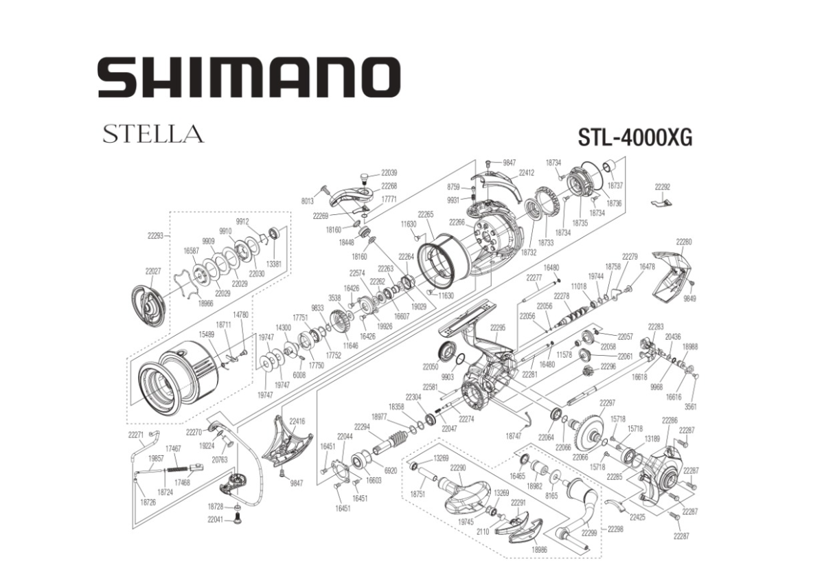 RICAMBI PER SHIMANO STELLA 4000 XG FK