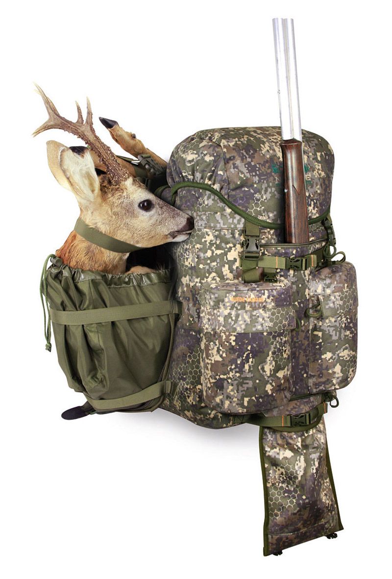MARSUPIO - ZAINO SUEDE CAMO CON APERTURA A LIBRO PORTA SELVAGGINA 65 L